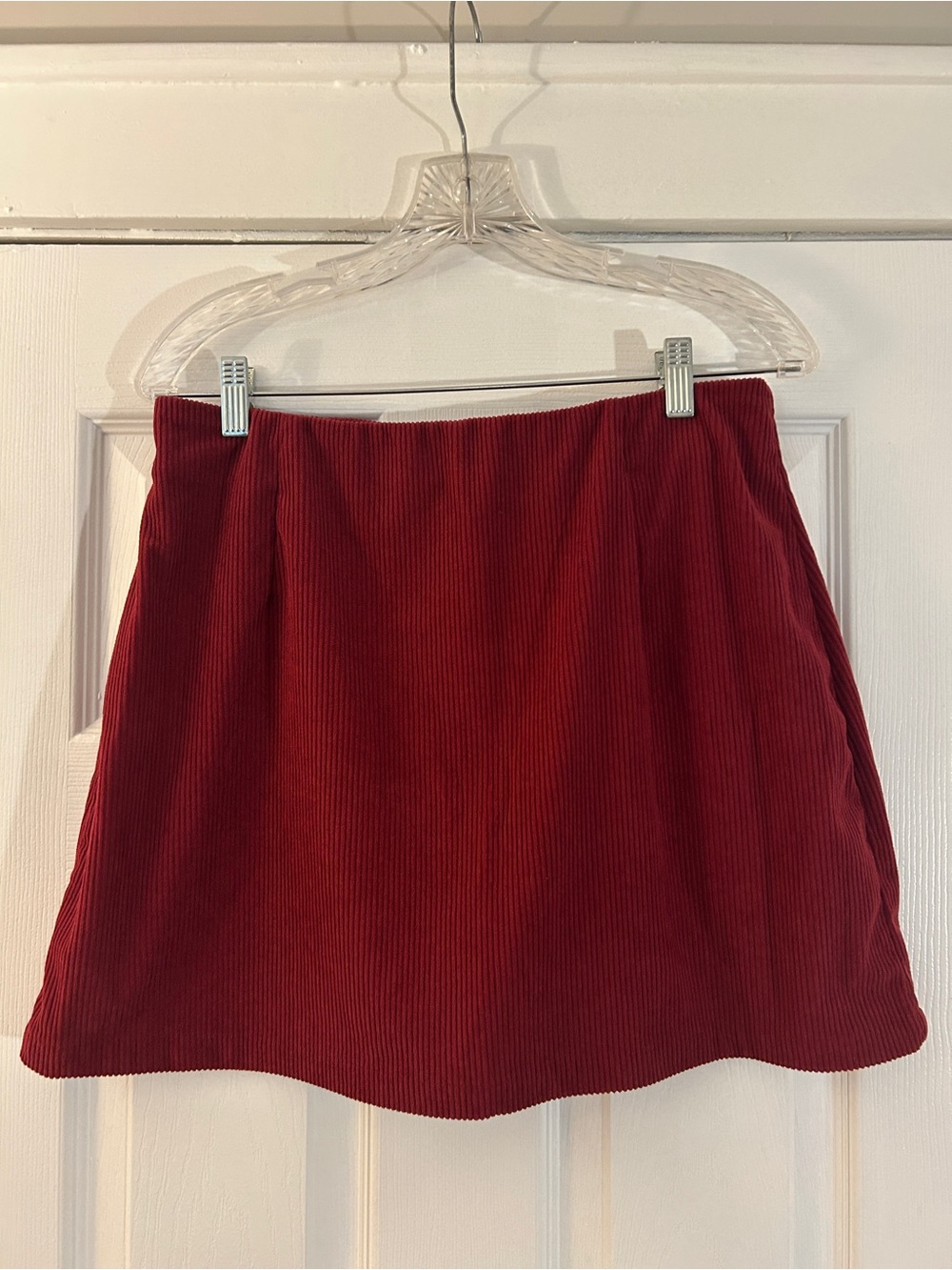 Red Corduroy Mini Skort